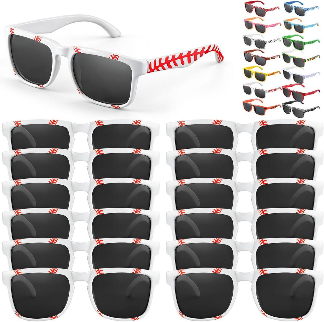 12 Pack Baseball Sunglasses for Kids Party Favors Plastic Sunglasses for Summer Pool Beach Accessories Birthday Gifts