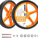 16" Lawn Mower Wheels, 16 x 1.75 Inch Spoked Plastic Wheels