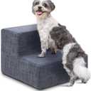 Best Pet Supplies Dog Stairs & Steps - Foam Steps for Small Dogs & Cats, Non-Slip Indoor Balanced Pet Step Support, Dog Ramp, No Assembly, Dark Gray Linen, 2-Step (12-inch Height)