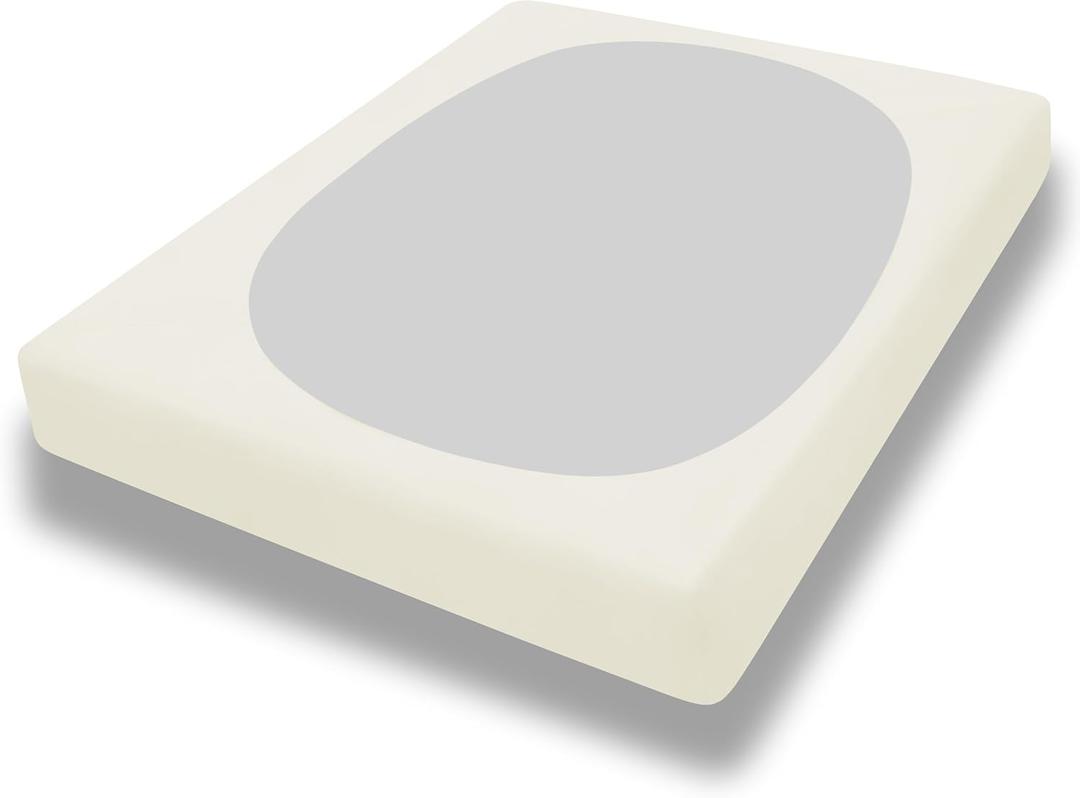 PureFit Stretchy Box Spring Cover Queen - Elastic Fitted Box Spring Wrap Around 4 Sides, Wrinkle & Fading Resistant Fits Queen Size Beds, Ivory