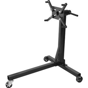 BIG RED AT23401BR Engine Stand,3/8 Ton (750 LBs) Capacity, Steel Rotating Engine Motor Stand with 360 Degree Adjustable Head,3-Caster,4 Adjustable Arms, for Vehicle Maintenance, Auto Repair, Black