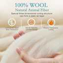 YOUR MOON Summer Lightweight Wool Comforter - Breathable & Thin Duvet Insert for Hot Sleepers, 100% Australian Wool Filling 100gsm with Pure Cotton Shell-Cal King Size-White