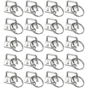 uxcell 18Pcs 20mm/ 0.8-inch Key Fob Hardware with Keychain Ring for Bag Webbing Wristlets, Lanyards, Silver Tone