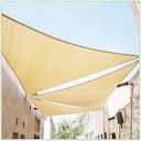 ColourTree 8' x 8' x 8' Brown Triangle Sun Shade Sail Canopy Mesh Fabric UV Block UPF50 - Commercial Heavy Duty - 190 GSM 