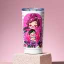 20oz Mom Tumbler Insulated Thermal Coffee Cup - Portable Travel Mug with Cute Cartoon Patterns, Leak-Proof for Mom, Great Mothers Day Gift for Daily Use Office OutdoorWhite