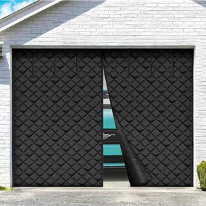 VEVOR Garage Door Screen for Winter, 8x7FT Garage Door Insulation Kit, Magnetic Thermal Insulated Garage Door Cover Curtain with Enhanced Heavy Duty Weighted Bottom, Waterproof Windproof Soundproof (Black)
