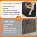 Cat Litter Mat, 24x18 Inches Large Double Layer Honeycomb Cat Litter Trapping Mat, Non Slip Waterproof Urine Proof Cat Litter Box Mat for Floor, Kitty Litter Rug, Cat Supplies, Black