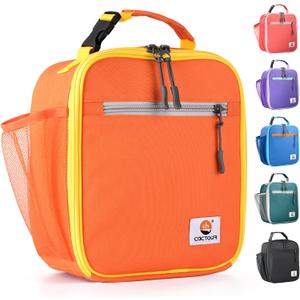 CaCTOUR Lunch Box Kids,Premium Insulated Lunch Bag for Girls Boys,Soft Bag Mini Cooler Back to School Thermal Reusable Lunch Bag for Work School Picnic (Orange)