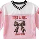 RoseSeek Girl's Jersey Shirts Number Graphic Tees Half Sleeve Hip Hop Y2k Crop Tops Football Jersey (White)