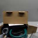 Triangle Wall Mounted Garden Hose Reel, Outdoor Heavy-Duty Water Hoses Holder Winder, Holds 125 Ft of 5/8-Inch Hose, with 3.9 ft Leader Hose, Brass Fitting, Storage Basket for Yard, Black