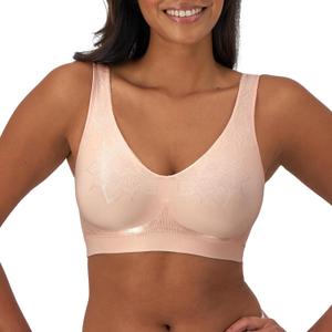 Bali Women's Comfort Revolution Wireless Bra, Full-Coverage Wirefree Bra, Cool Comfort Fabric (Light Buff Aztec) S 