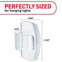 Command Outdoor Light 4 Pack of 16 Clear Clips and 20 Strips, Damage Free Hanging with Adhesive Strips, Wall Clips for Hanging Outdoor Lights and Cables Outside