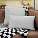 Uhomy Set of 2 Grey Decorative Knit Throw Pillow Cover Soft Knit Pillow Case, Modern Boho Pillow Covers Accent Embossed Patterned Sofa Cushion Covers for Couch Bed, Stretchy Pillow Cover,18 x 18 inch