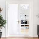 NICETOWN Pure White French Door Curtains, Room Darkening 30 X 72 Inch Blackout French Door Shades, Thermal Insulated Roll Up Shades Window Coverings, 1 Panel