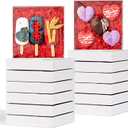 25PCS 6" x 6" x 1 " Clear White Cookie Boxes with Full Window, Bakery Macaron Boxes Ores Boxes Cakesicle Boxes Chocolate Bomb Boxes