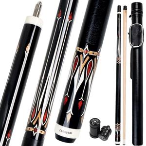 Collapsar CA Pool Stick with 1X1 Hard Case 58" Billiard Cue Stick | Canadian Maple Shaft with 13mm Cue Tip, 21 oz Professional