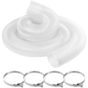 2-1/2"x10'Dust Collection Hose,2 1/2 Inch Dust Collection Tube with 304 Stainless Steel Hose Clamps,PVC 2.5 Collector Flexible Tube- Puncture Resistant