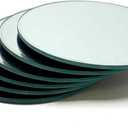 Light In The Dark 5 Inch Round Mirror Candle Plate with Beveled Edge Set of 12 - Small Round Mirrors for Centerpieces, Wall Dcor, Crafts