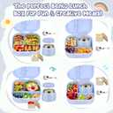 Aimsnk Kids Lunch Box Set -12oz Insulated Food Jar, Thermal Bag,Leakproof Lunch Food Containers Cutlery (BPA Free)-Gift for Girls/Boys Age 3-10 (Blue+Blue Jar)