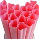 "The best MOON Jumbo Heart shaped Pink Straws, Disposable Plastic Drinking Cute Individually Wrapped Perfect for Smoothies, Boba, Milkshakes, Birthday, Bridal shower, Galentines day Decorations 50pcs
