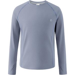2 x PATPAT Kids Long Sleeve T-Shirt, Quick-Dry UPF 100+ Rash Guard Tee with Thumb-Hole & Reflective Strip for Boy Girl Youth (Blue, S)