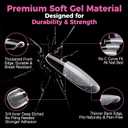 UNA GELLA Gel Nail Tips Square & Squoval Short, 504pcs Short Round Square Nail Tips Pre Etched Squoval Soft Gel Clear Fake Nails Full Cover For Nails Extension Home DIY Salon 12 Sizes