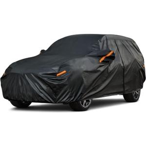 Kayme 7 Layers Heavy Duty SUV Car Cover Waterproof All Weather, Full Exterior Cover Outdoor Snow Sun Uv Protection with Zipper for Automobiles, Universal Fit for SUV Jeep (182-190 inch)
