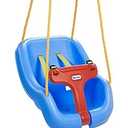 Little Tikes Snug 'n Secure Blue Swing with Adjustable Straps, 2-in-1 for Baby and Toddlers Ages 9 Months - 4 Years