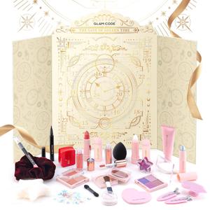 Glam Code Makeup Advent Calendar, 24 Days Beauty Birthday Gift Set for Teen Girls - Birthday Countdown Calendar Beauty & Cosmetics Holiday Surprise Make Up Gift Kits