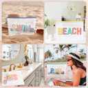 SOIDRAM 4PCS Beach Makeup Bags SPF Cosmetic Bags for Women Girls Summer Varsity Zipper Pouch Clear Waterproof Beach Toiletry Organizer Trendy PVC Makeup Bag for Travel Sandproof Essential