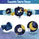 Vansolinne Star and Moon Maternity Sash Kit Mom to Be Daddy to Be Corsage Pin Over The Moon Baby Shower Decorations Navy Blue Twinkle Twinkle Little Star Theme Belly Bond Pregnancy Photo Props