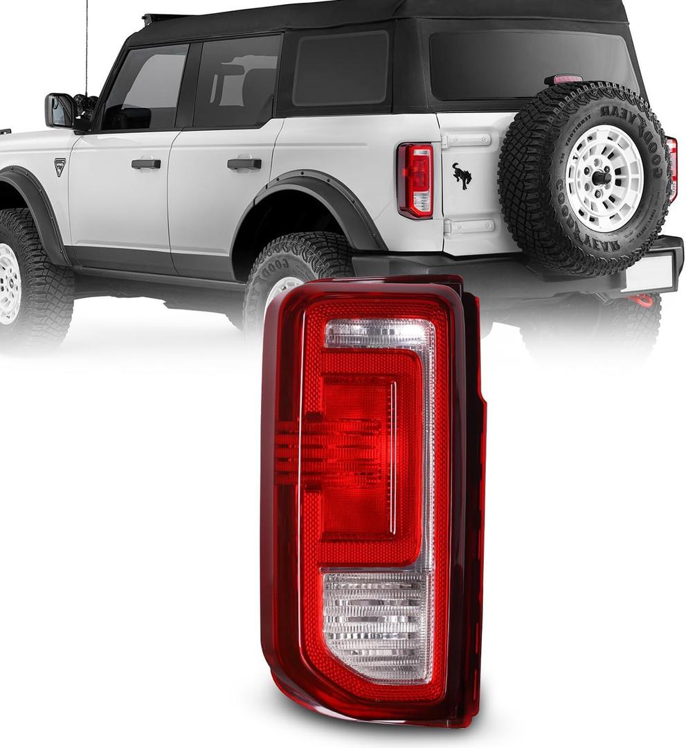 Driver Side Tail Light Compatible with Ford Bronco 2021-2025 OE Factory Style Halogen ModelNo Bulb