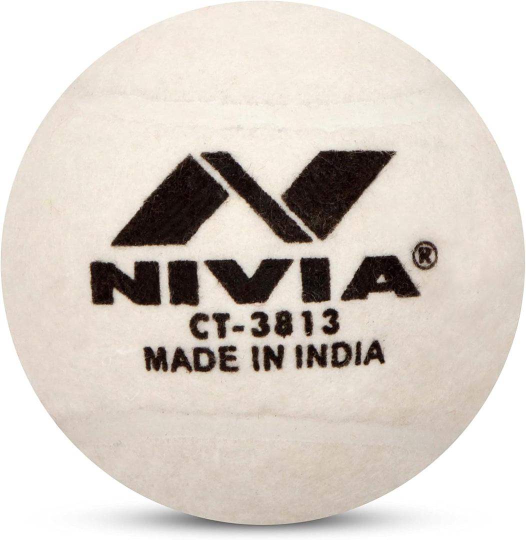 Nivia Heavy Tennis Ball Cricket Ball (Pack of 6) (White)