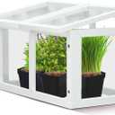 Mini Tabletop Greenhouse 12"x8" – Compact Indoor Plant House with Clear Acrylic Panels & Wood Frame with 4" Pots for Herbs, Seedlings, Cuttings & Propagation - Cat Safe