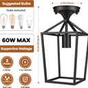 BesLowe 2-Pack Farmhouse Semi Flush Mount Ceiling Light Fixtures for Hallway, Industrial Close to Ceiling Lighting for Entryway Kitchen Foyer Laundry, Black