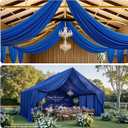 20ftx40ft Royal Blue Ceiling Curtain for Wedding Parties 4 Panels Wrinkle-Free 40 FT Long Tent Draping Curtains for Wedding, Birthday & Theme Parties, 40ft Height with Rod Pocket