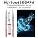 M Max - Professional Nail Drill Machine - 2-in-1 Brushless Motor Nail File - Electric, Cordless, Aluminium Alloy Casing, 35000 RPM, HD Display - Perfect for Salon & Home Use (Mermaid)