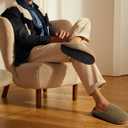 KuaiLu Mens House Memory Foam Slippers with Orthopedic Arch Support Comfy Warm Plush Lining Slip On Casual Pantuflas Mans Comfortable Bedroom Shoes Rubber Sole for Indoor&Outdoor Green Brown Size 10