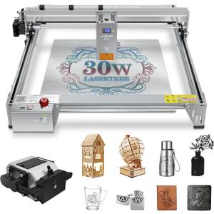 LASER TREE Laser Engraver, 30000mW30WOutput Power Laser Engraver Machine with Air Assist Pump, High Precision Laser Cutter and Engraver for Wood & Metal Paper Acrylic Glass Leather etcClass 4 (LT-K1-Pro-30W KIT)