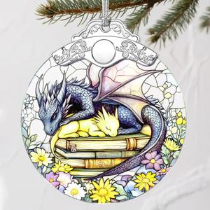 Stained Glass Dragon Ornament: Christmas Decorations, Ornaments for Christmas Tree & Holiday Ornaments  Holiday Presents, Gift Exchange Ideas & Elegant Keepsake Gift for Family, Coworkers & Friends