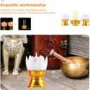 Uonlytech Led Lotus Lantern Ornament Electronic Incense Burner Safe Flameless Buddhist Lamp for Home D Cor Bedroom Living Room Ritual Use