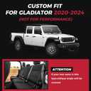 FREESOO for Jeep Gladiator Seat Covers 2020 2021 2022 2023 2024 2025 2026 Full Set, W/NO Rear Cup Holder, Custom Fit for Gladiator JT 2020-2024 2025 2026, Waterproof Faux Leather Black Red