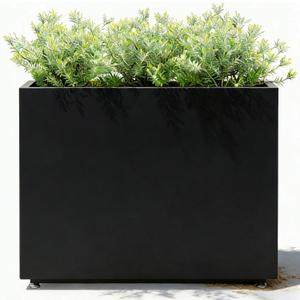 36Wx11Dx30H Tall Metal Planter Box with Removable Middle Partition and Adjustable Feet, Outdoor Elevated Planters for Patio, Yard, Deck | Easy Assembly, Drainage Holes, Black