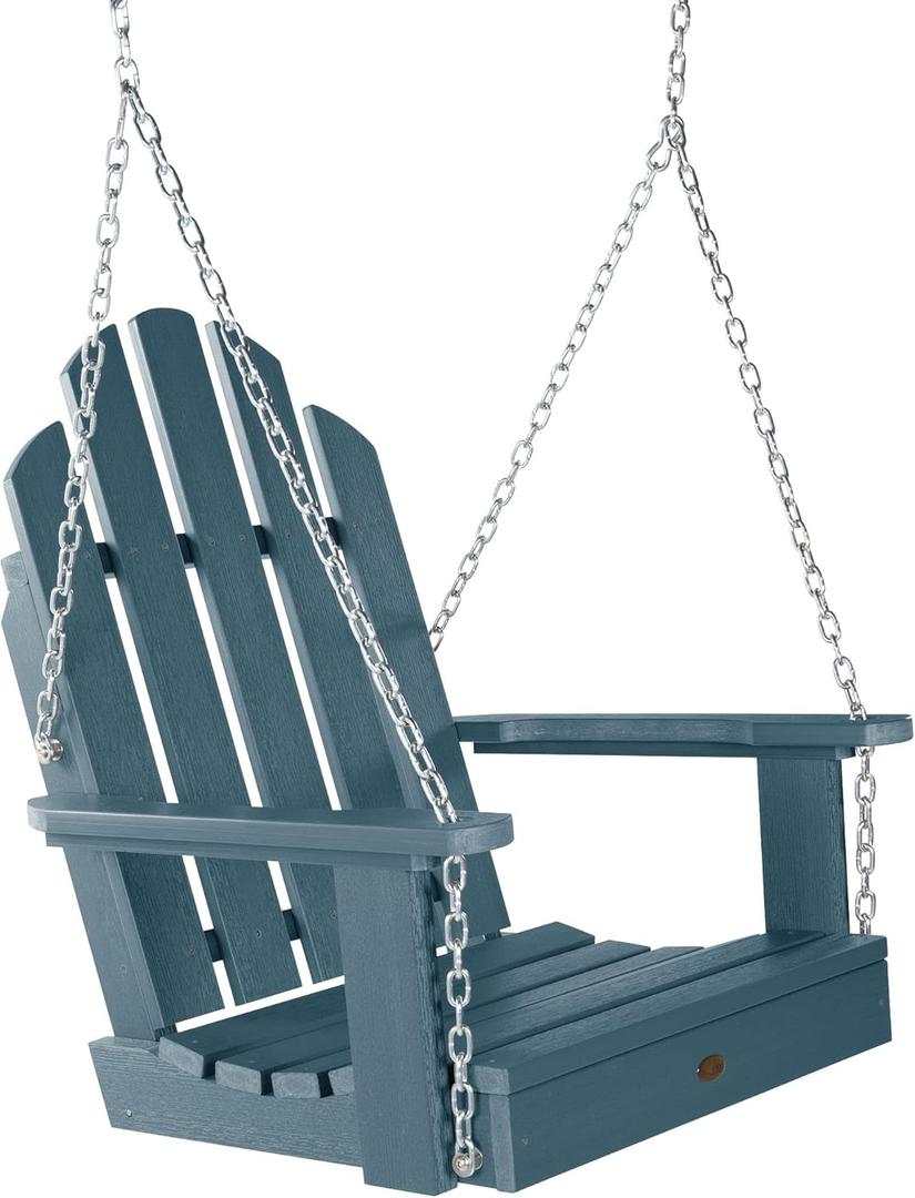 Highwood Classic Westport Adirondack Single Seat 1-Person Porch Swing, Woodland Brown