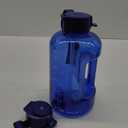 AQUAFIT 64 oz Water Bottle with Time Marker - Straw & Chug Lid - BPA Free Big Water Bottle with Straw - Gym Water Bottle with Handle - Gallon Water Jug (64 Ounces, Blue)