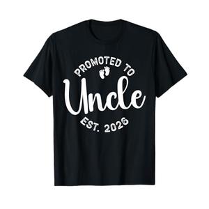 Promoted to Uncle 2026 Soon to Be Uncle First Time Uncle T-Shirt S