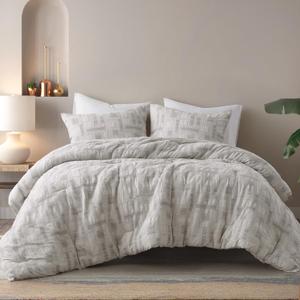 Ink+Ivy 3pc Cairo 100% Cotton Jacquard Duvet Set Ivory Full/Queen