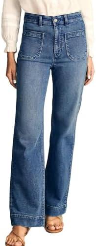 Astylish Women's Wide Leg Jeans High Waisted Stretchy Straight Leg Jeans Loose Trendy Denim Pants with Pocket , size 14/32
