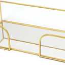 Shonmogar Guest Towel Holder  Glass Napkin Holder for Bathroom, Gold Bathroom Napkin Holder Tray Stylish Guest Towel Holder Tray for Bathroom Toilet Kithcen Dining Table Party Holiday Decor