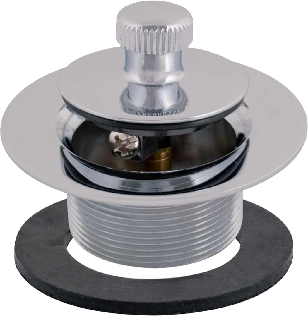 EZ-FLO Lift-n-Turn Bath Drain Assembly Kit, 1-3/8 in. x 16 Fine Thread, 2-7/8 in. OD Flange, 5/16 in. Tapped Zinc Body, Chrome Plated, 35231